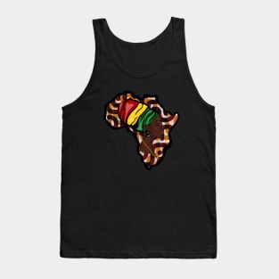 Africa Map, African Woman, Rasta Colors Tank Top